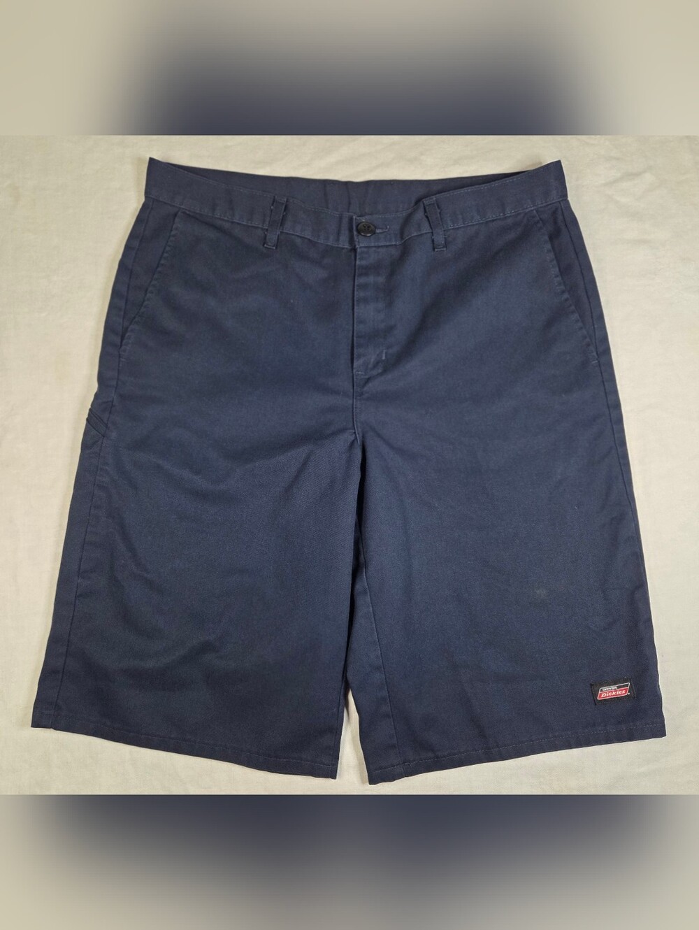 Dickies Men's Navy Blue Loose Fit Flat Front Work Shorts - Size 34